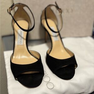 Jimmy Choo Black Ankle Strap Heels